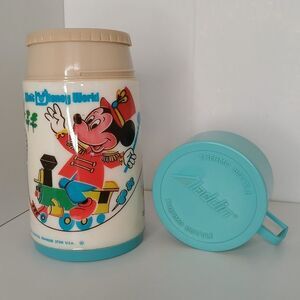 Aladdin 8 oz‎ Vintage Walt Disney World Mickey Mouse Thermo Bottle